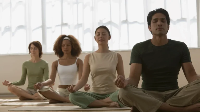 People doing meditation